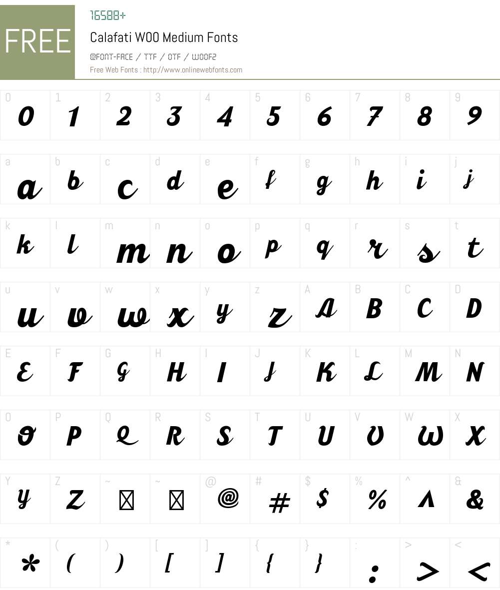 CalafatiW00-Medium Font Screenshots