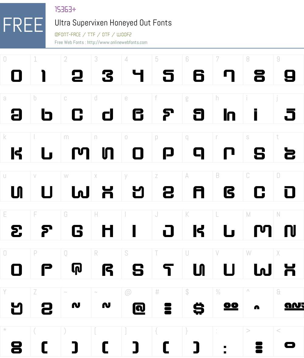 Ultra Supervixen Honeyed Out Font Screenshots