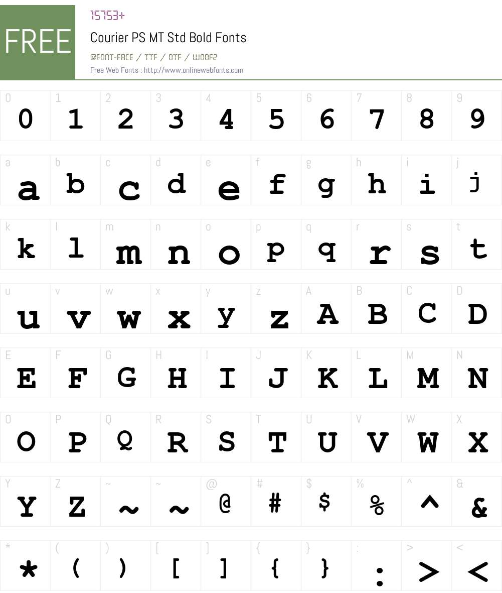 Courier PS MT Std Font Screenshots