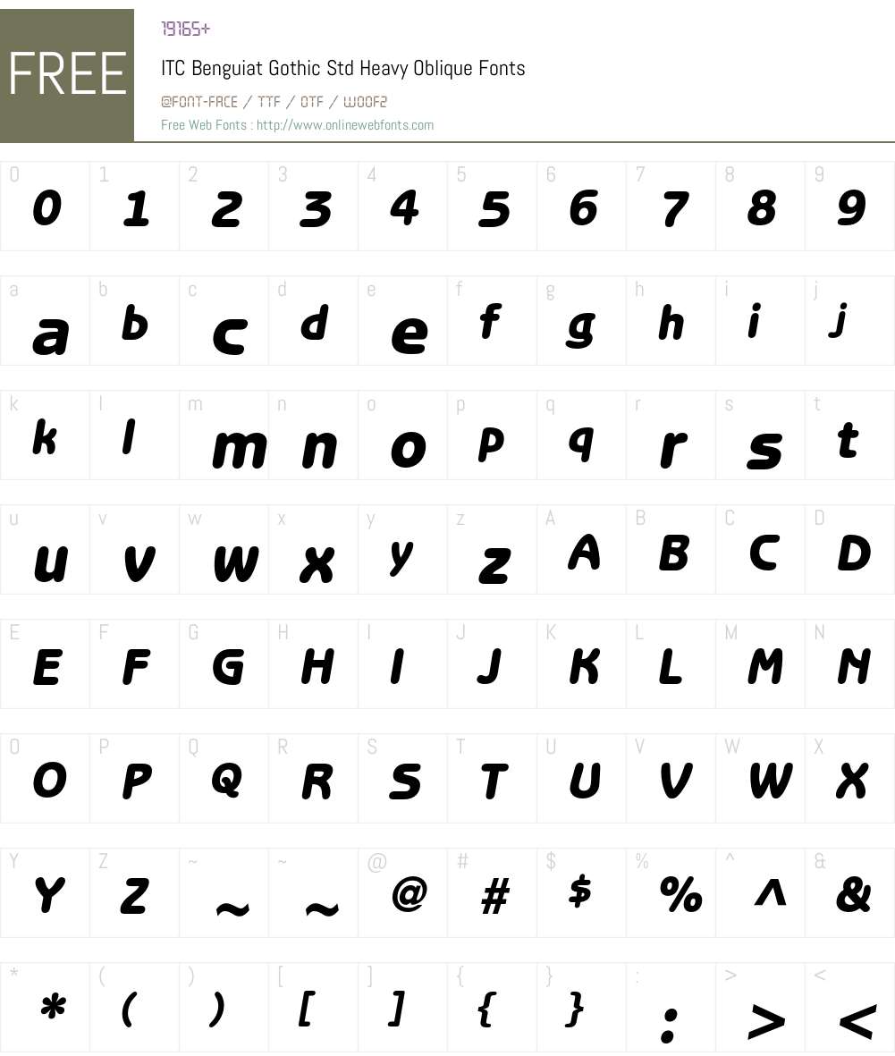 ITC Benguiat Gothic Std Font Screenshots