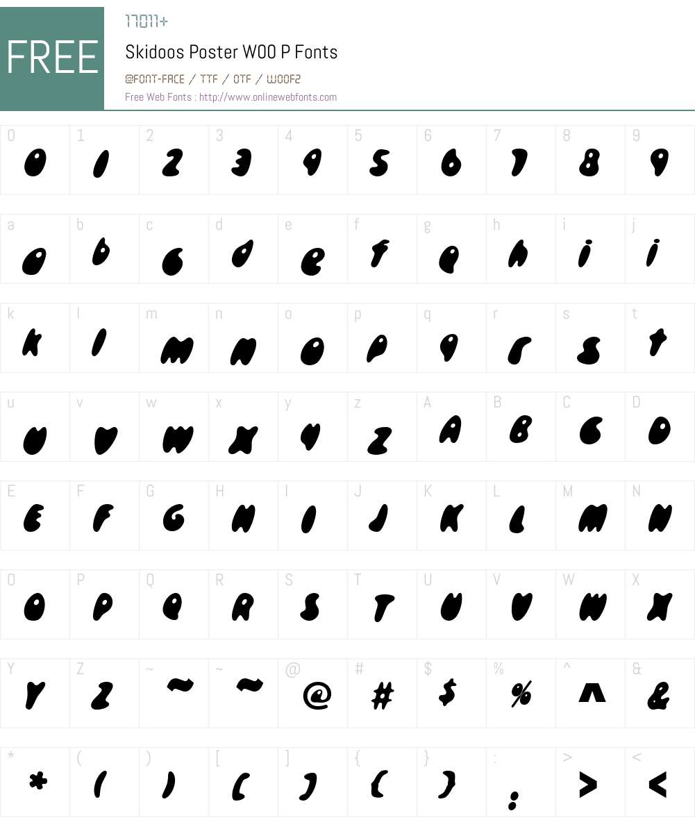 SkidoosPosterW00-P Font Screenshots