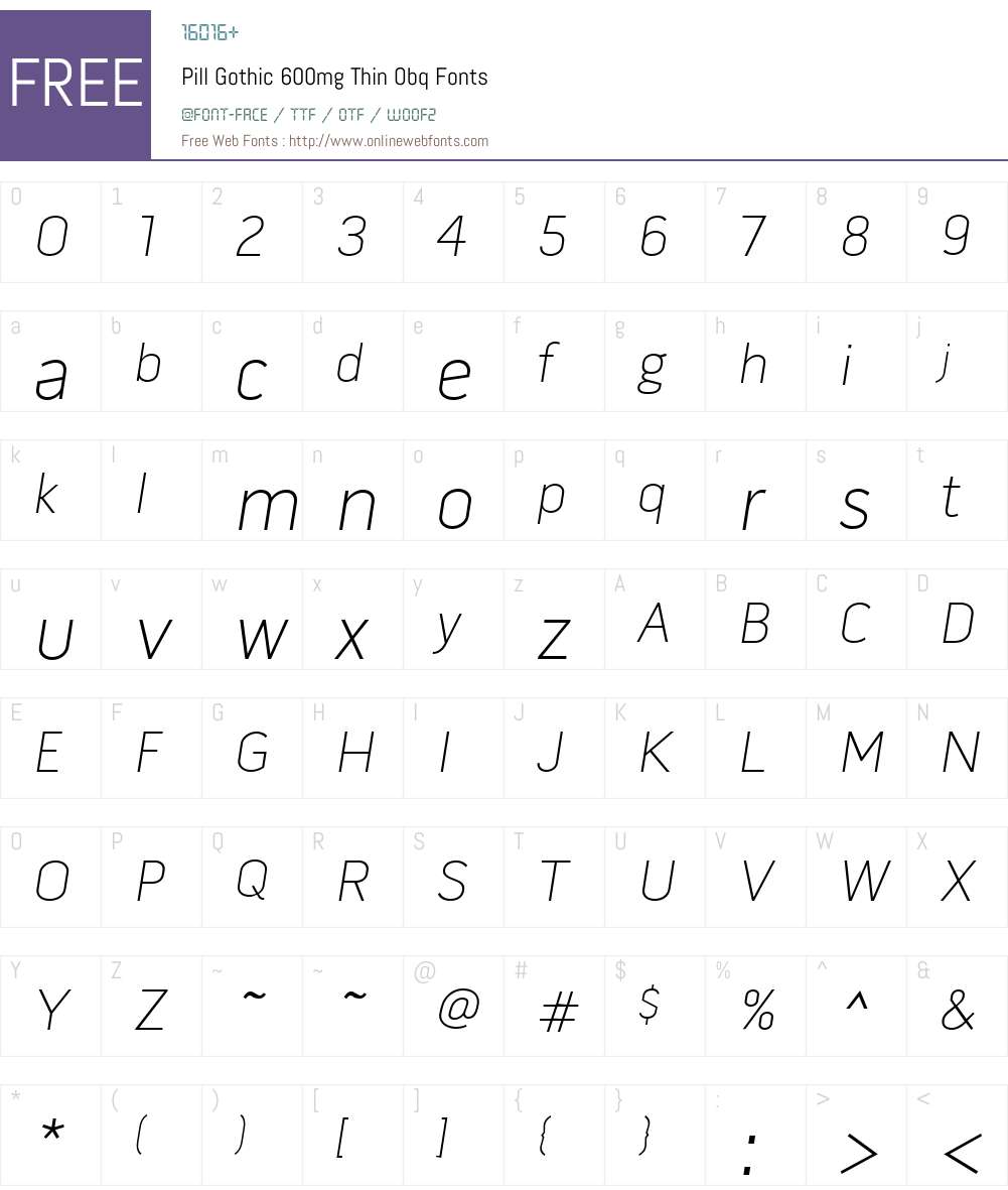 Pill Gothic 600mg Font Screenshots