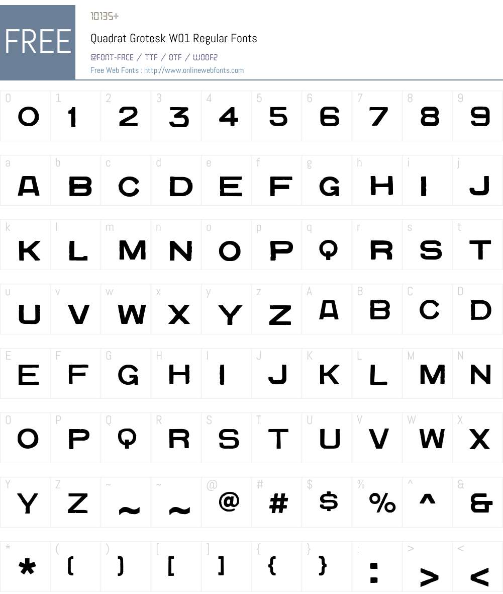 QuadratGroteskW01-Regular Font Screenshots