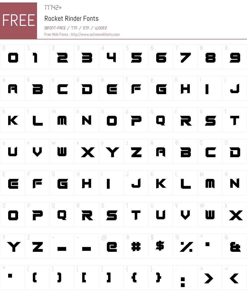 Rocket Rinder Font Rocket Rinder 1.00;February 14, 2018;FontCreator 11.0.0.2412 64-bit ...