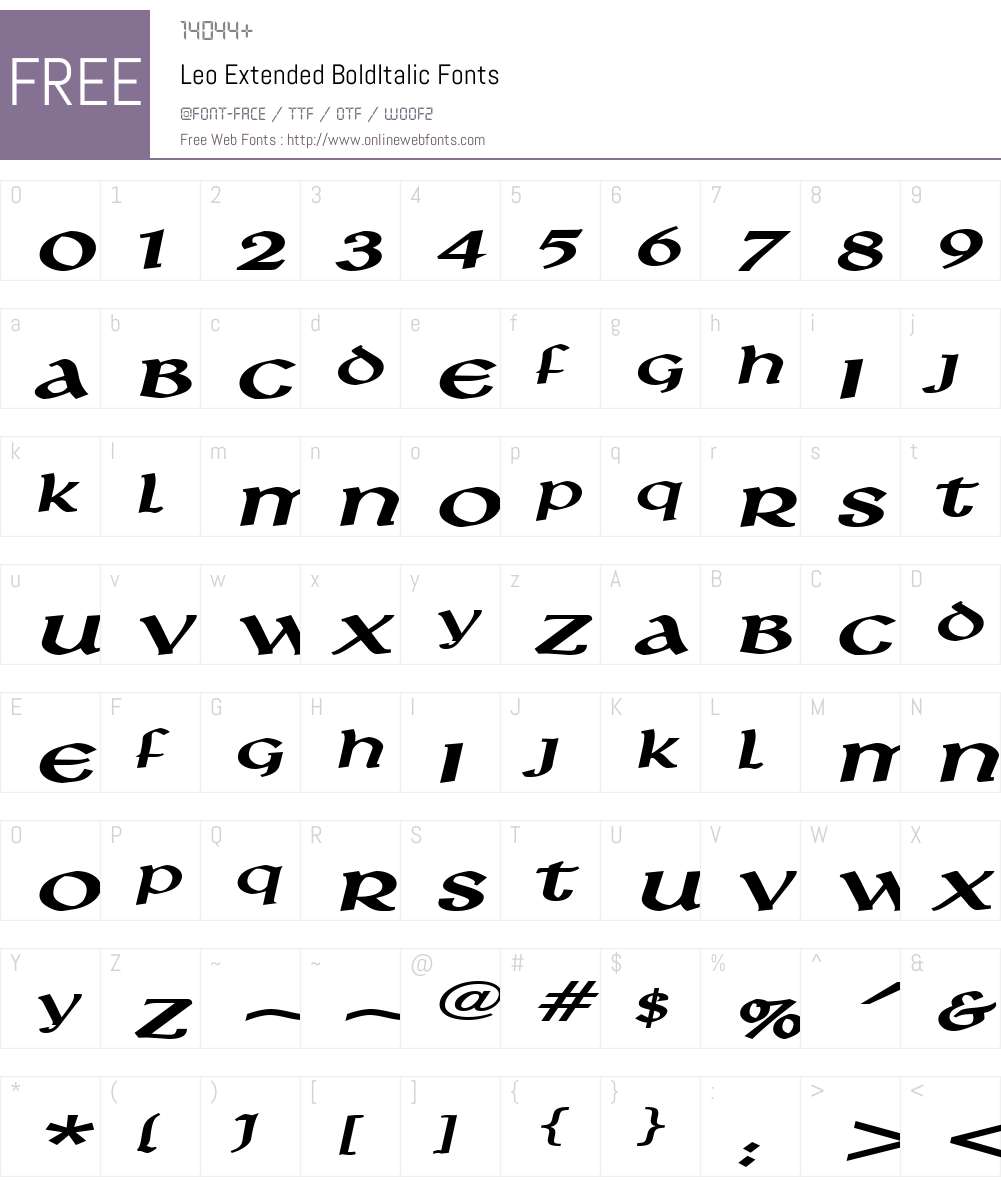 Leo Extended Font Screenshots