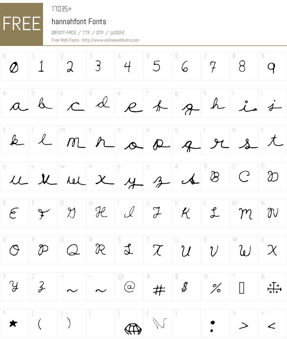 hannahfont Font Screenshots