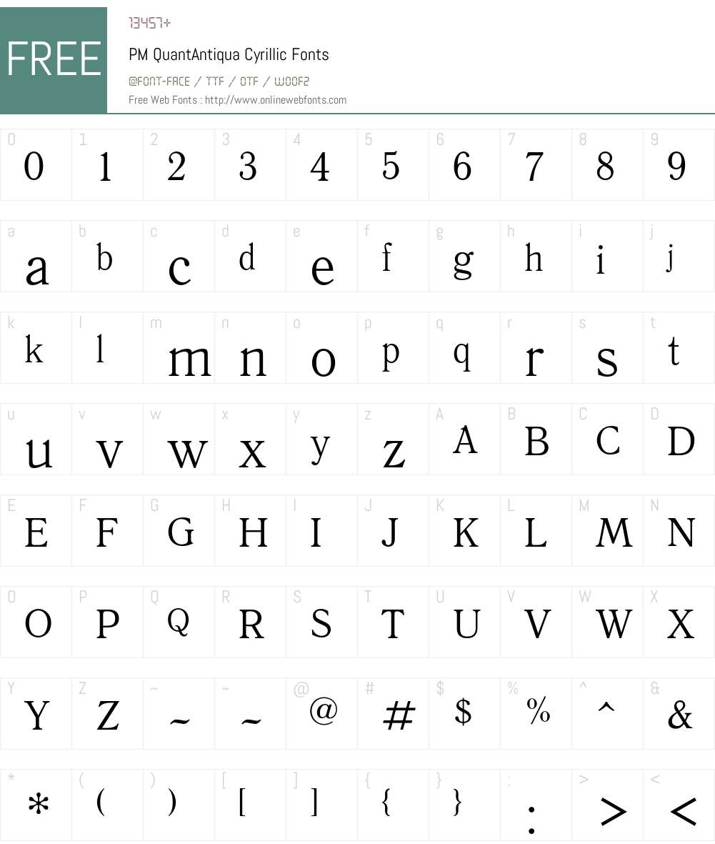 QuantAntiquaC Font Screenshots