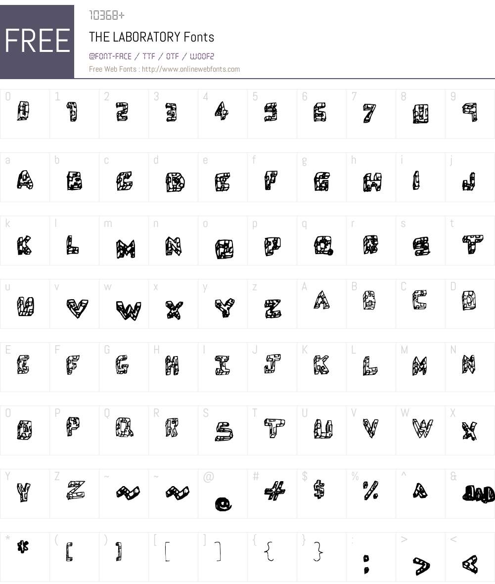 THE LABORATORY Font Screenshots