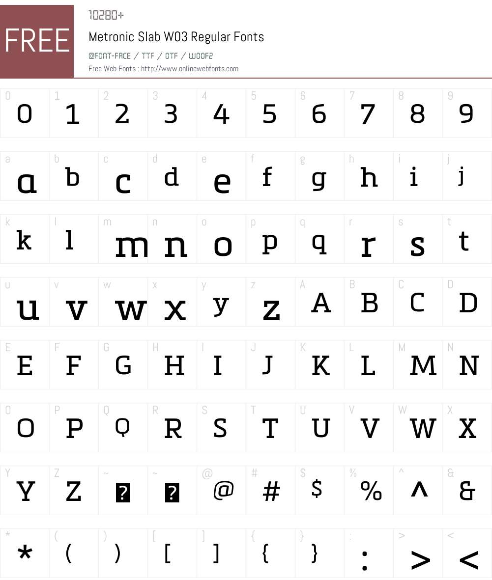 Metronic Slab Pro Font Screenshots