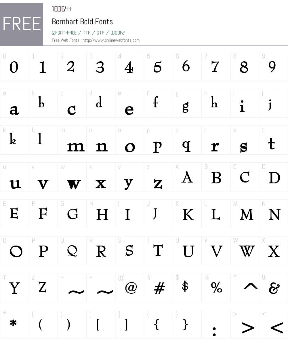 Bernhart Font Screenshots