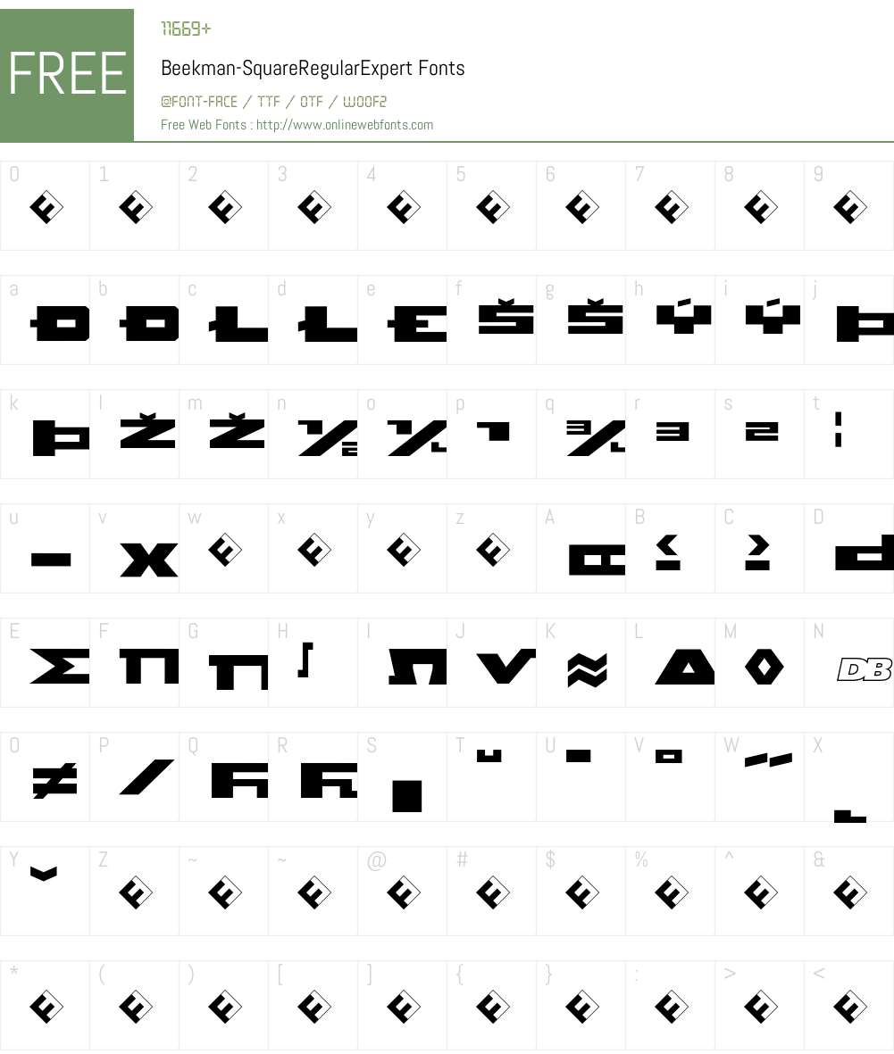 Beekman-SquareRegularExpert Font Screenshots