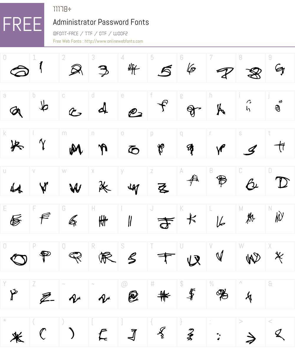 Administrator Password Font Screenshots