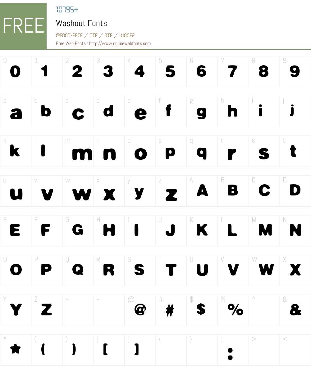 Washout Font Screenshots