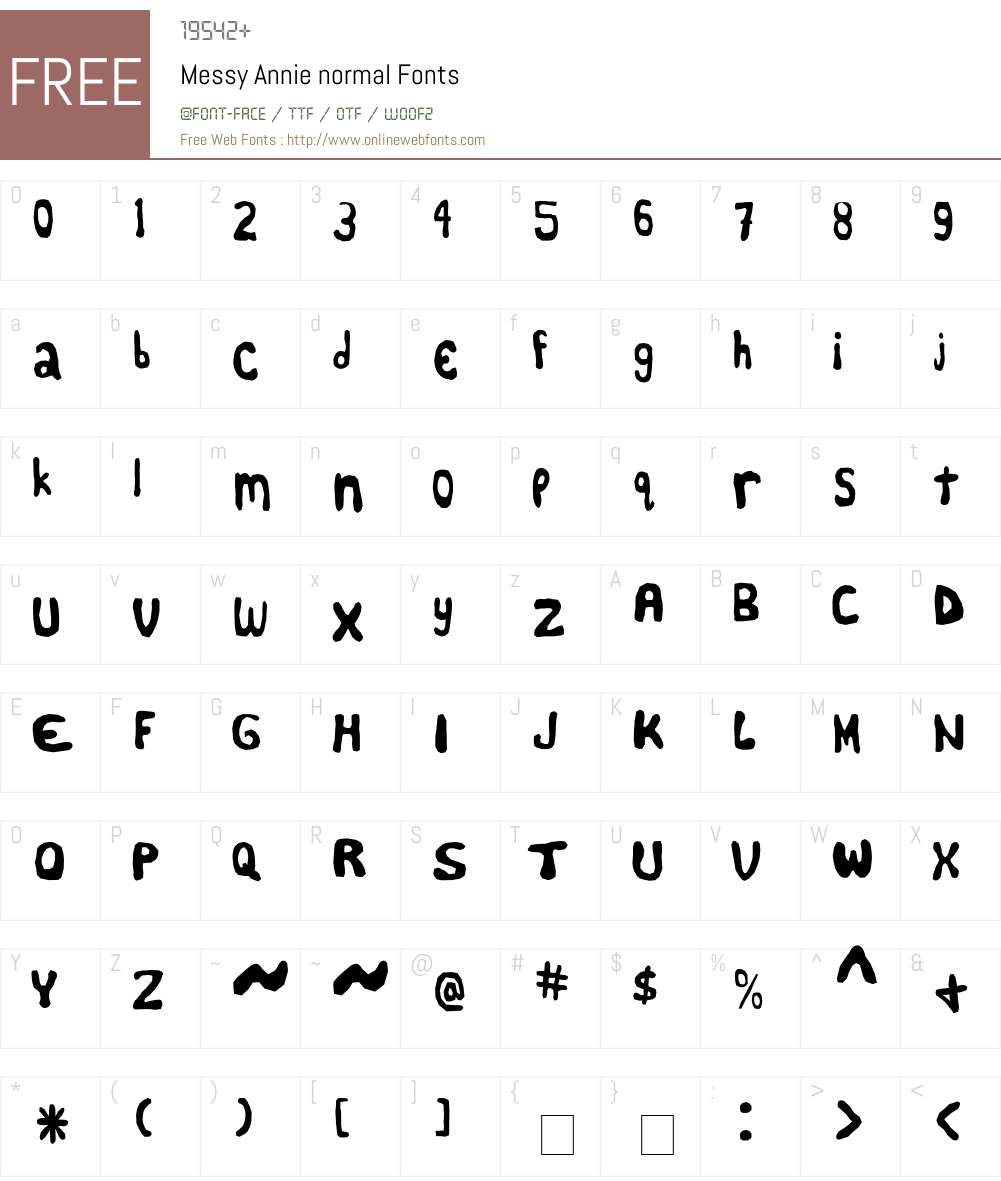 Messy Annie Font Screenshots