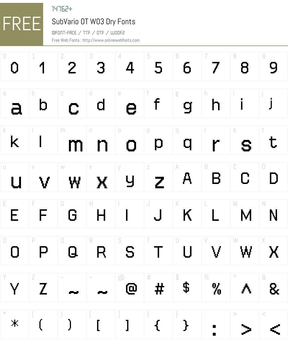 FF SubVario Font Screenshots