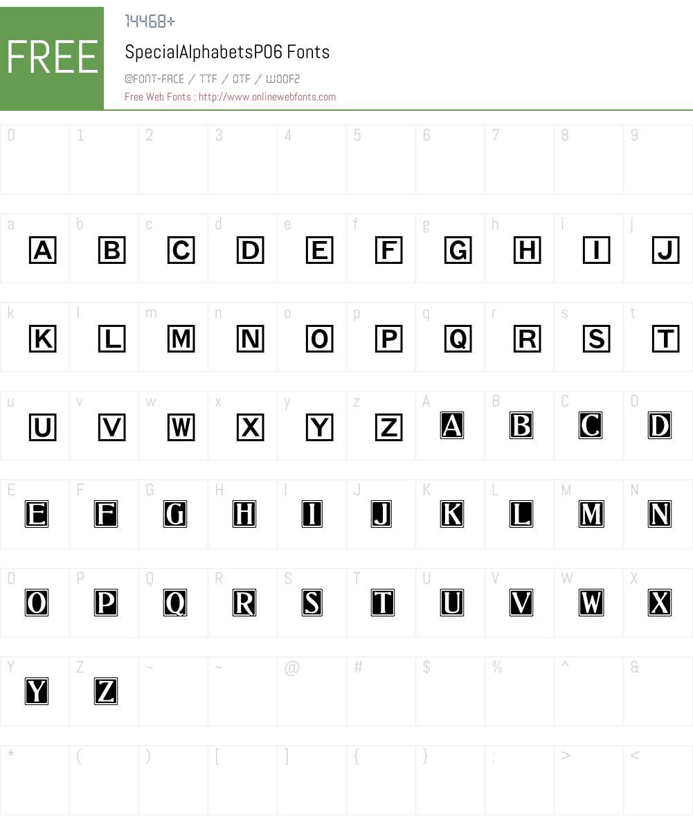 SpecialAlphabets Font Screenshots