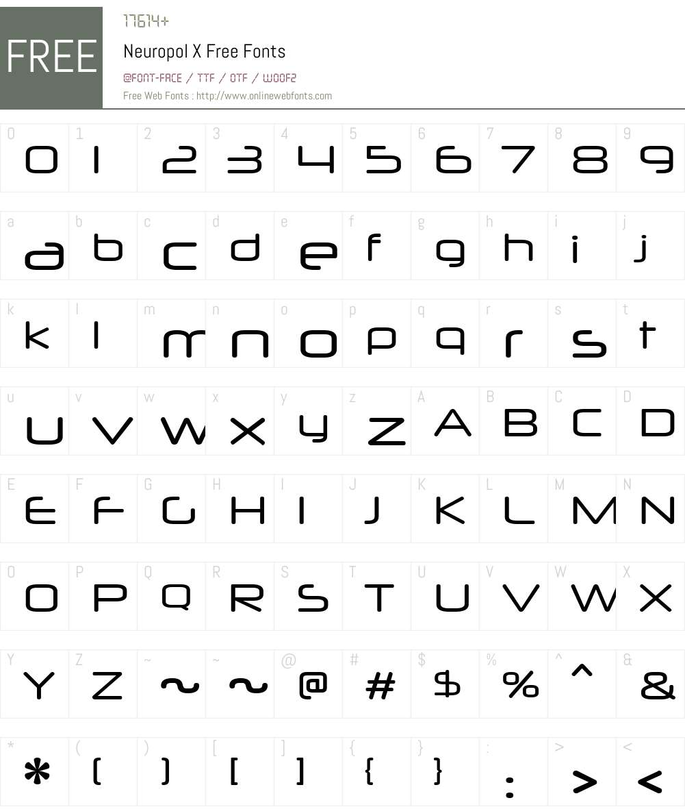 Neuropol X Free Font Screenshots