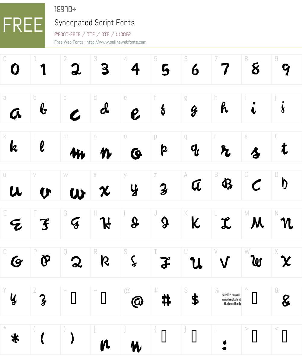 Syncopated Script Font Screenshots