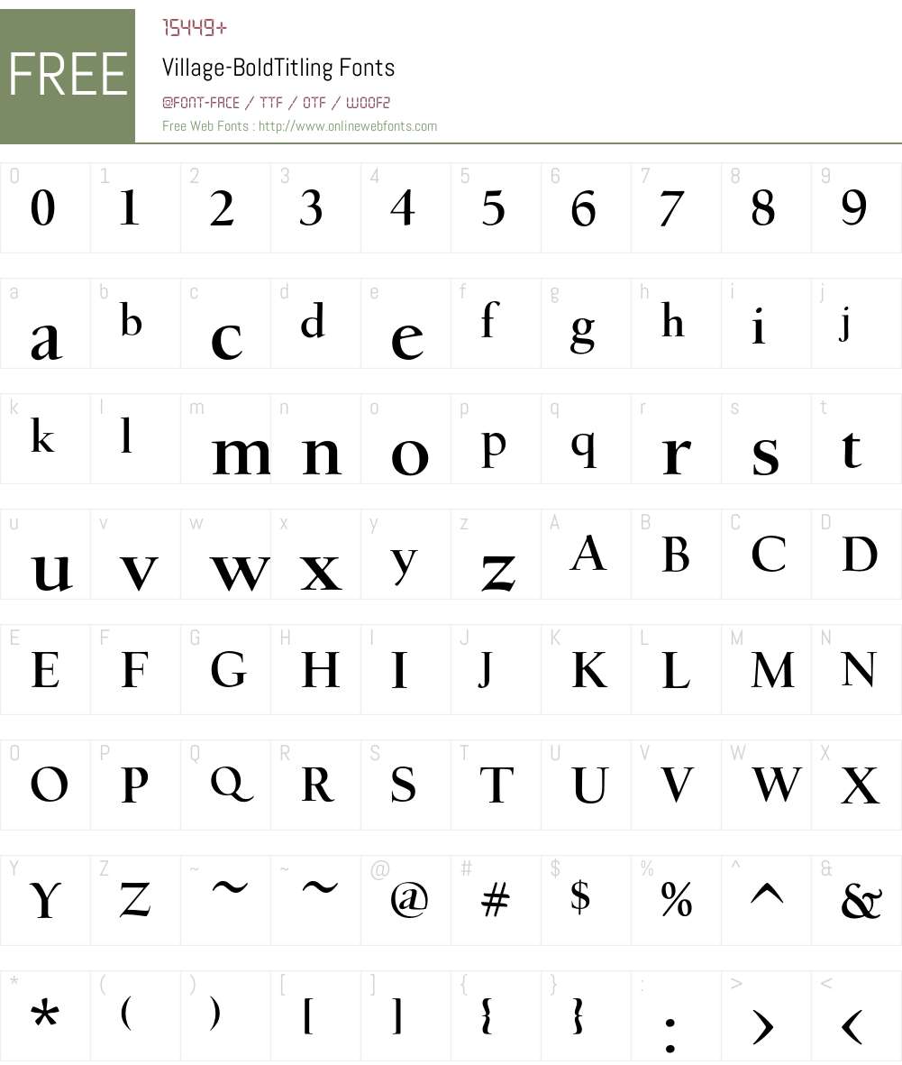 Village Font Screenshots