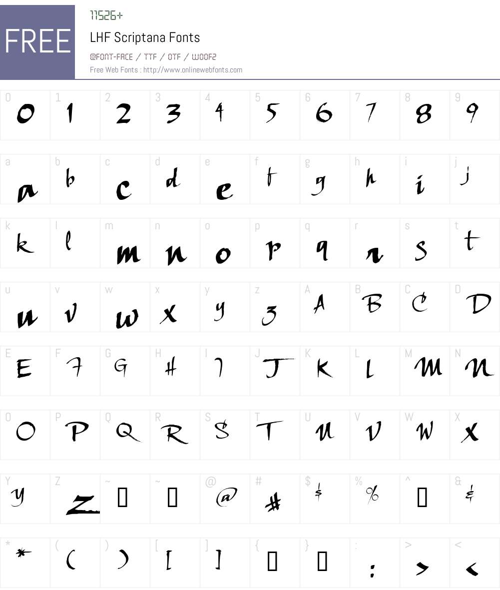 LHF Scriptana Font Screenshots