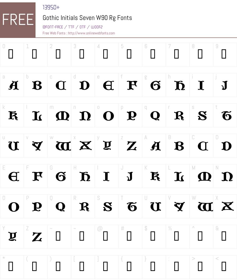 Gothic Initials Seven Font Screenshots