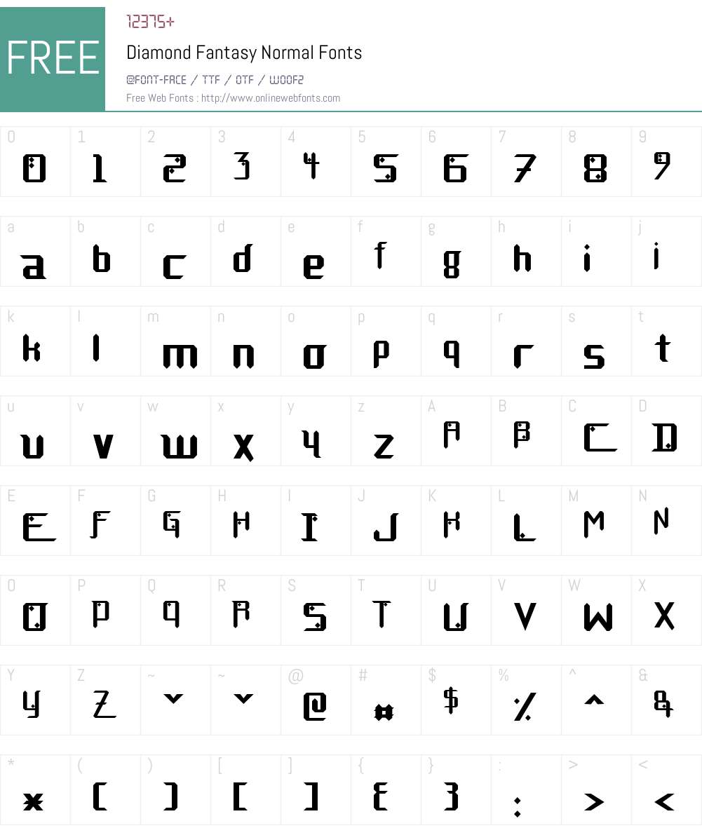Diamond Fantasy Font Screenshots