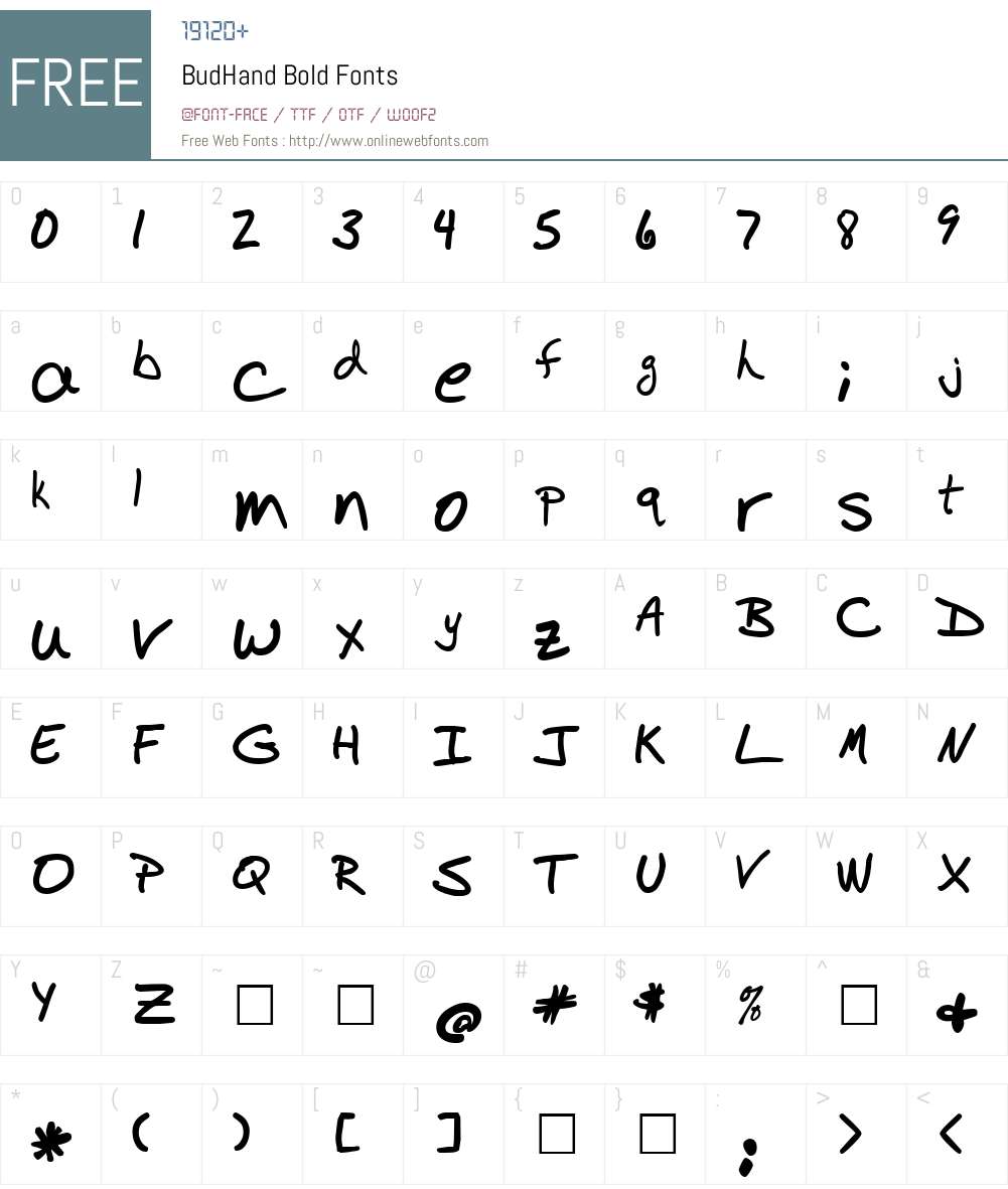 BudHand Font Screenshots