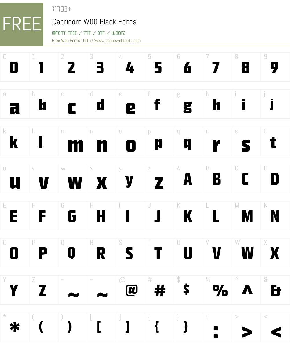 Capricorn Font Screenshots