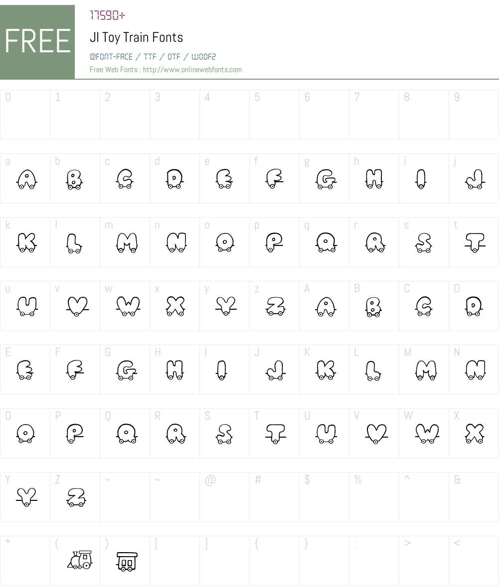 JI Toy Train Font Screenshots
