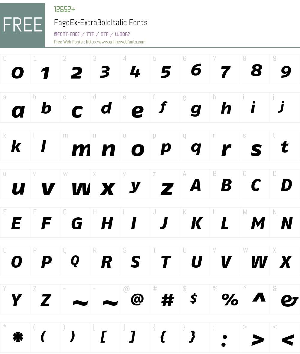 FagoEx Font Screenshots