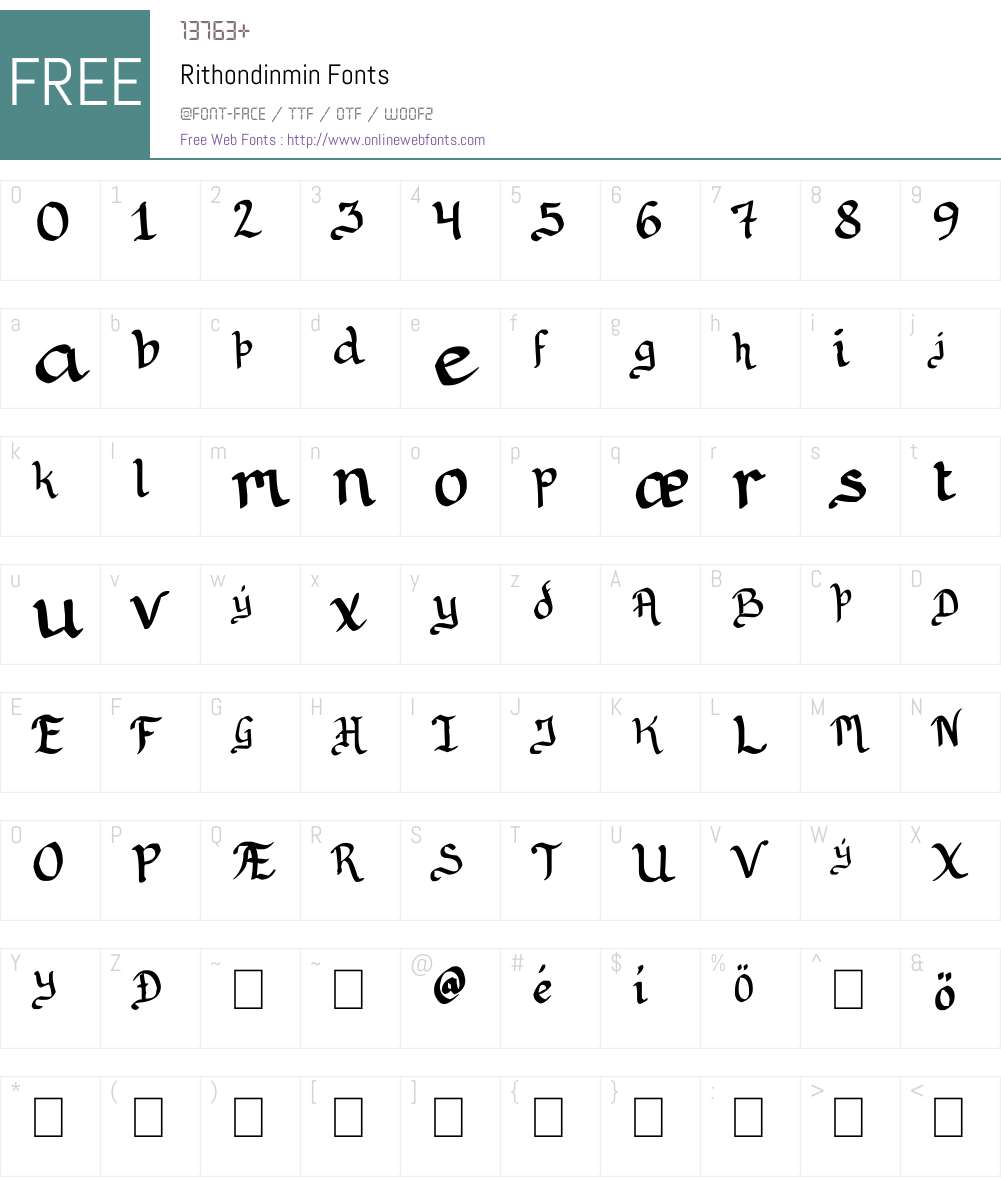 Rithondinmin Font Screenshots
