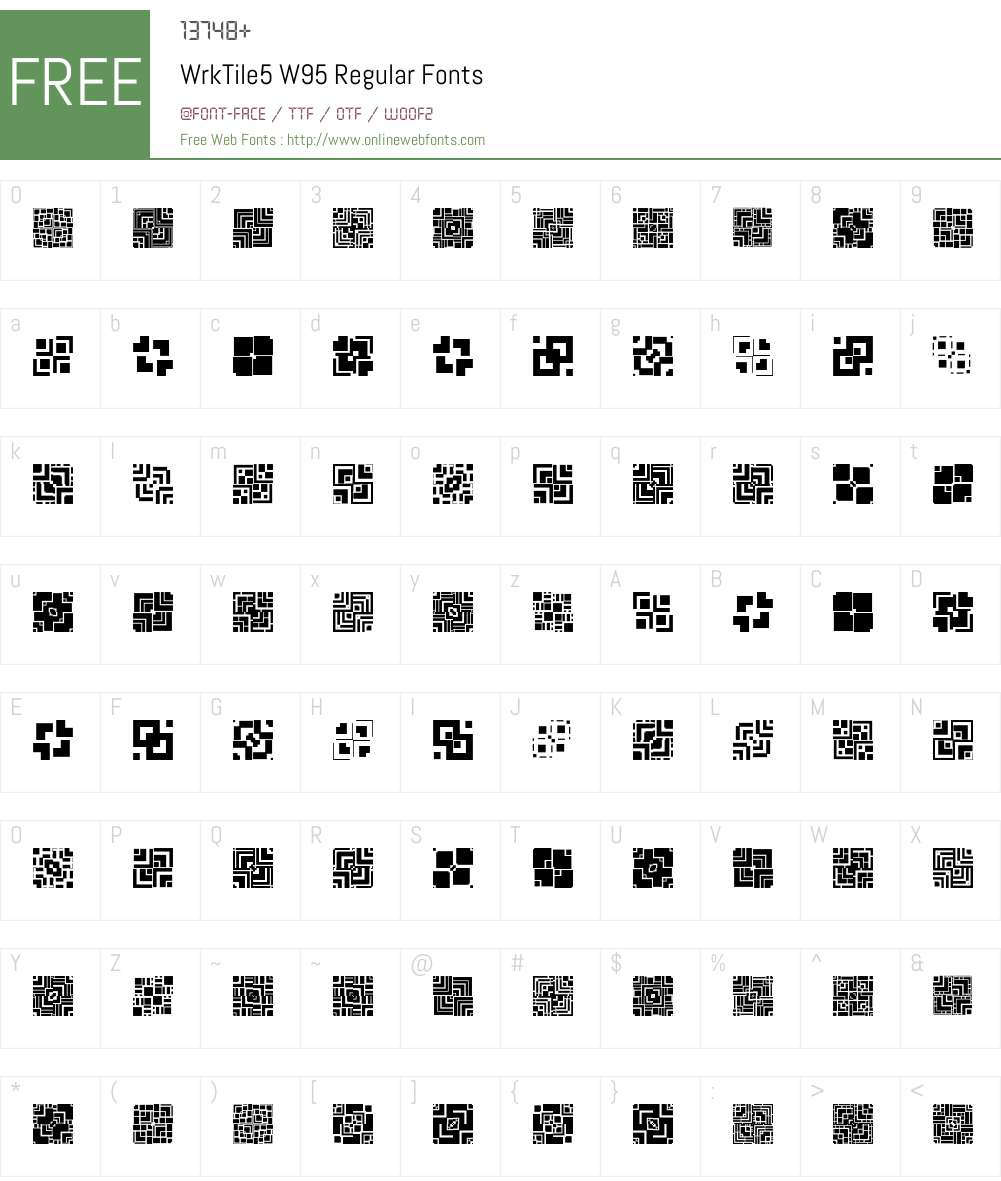 WrkTile5 Font Screenshots
