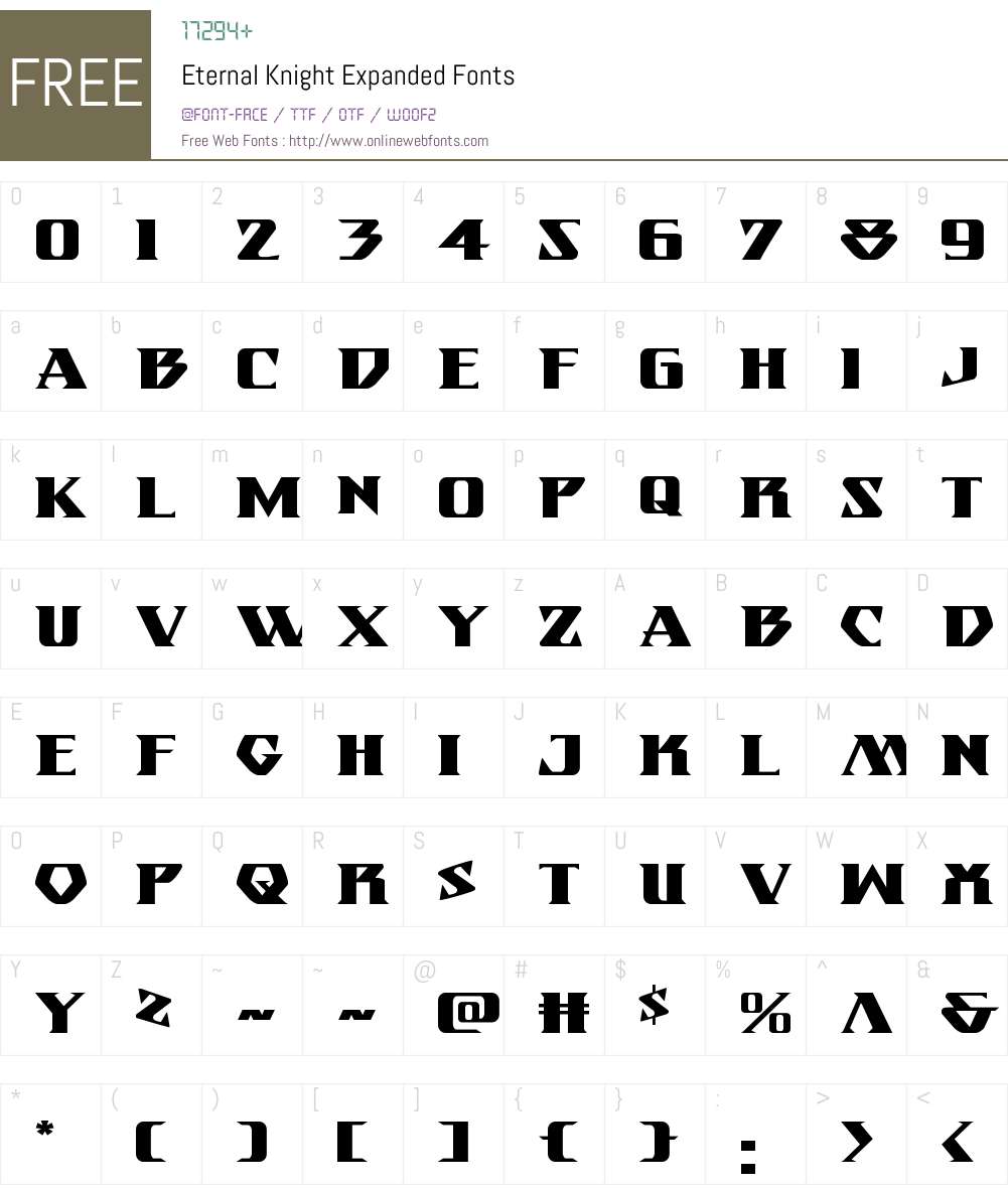 Eternal Knight Expanded Font Screenshots