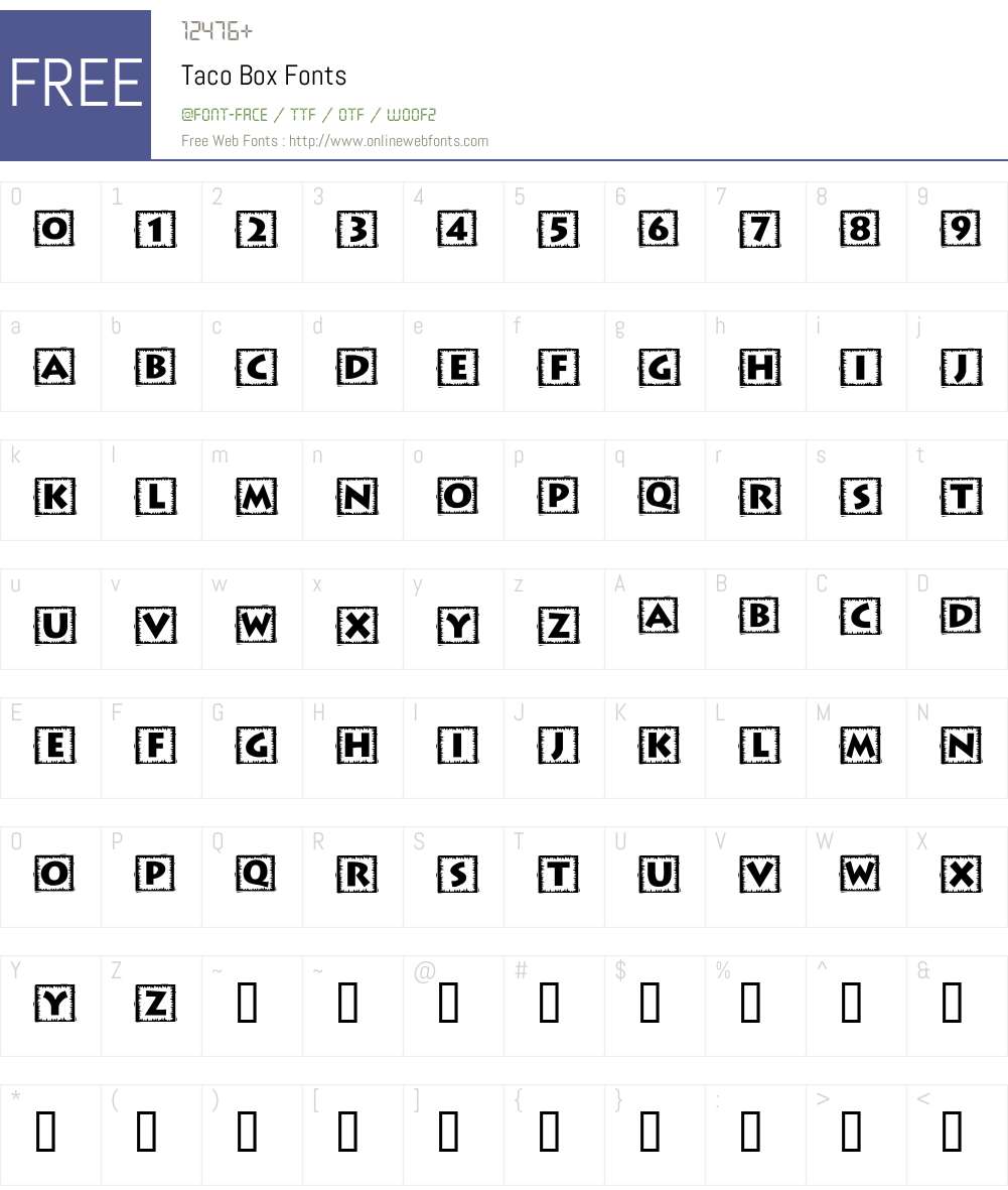Taco Box Font Screenshots