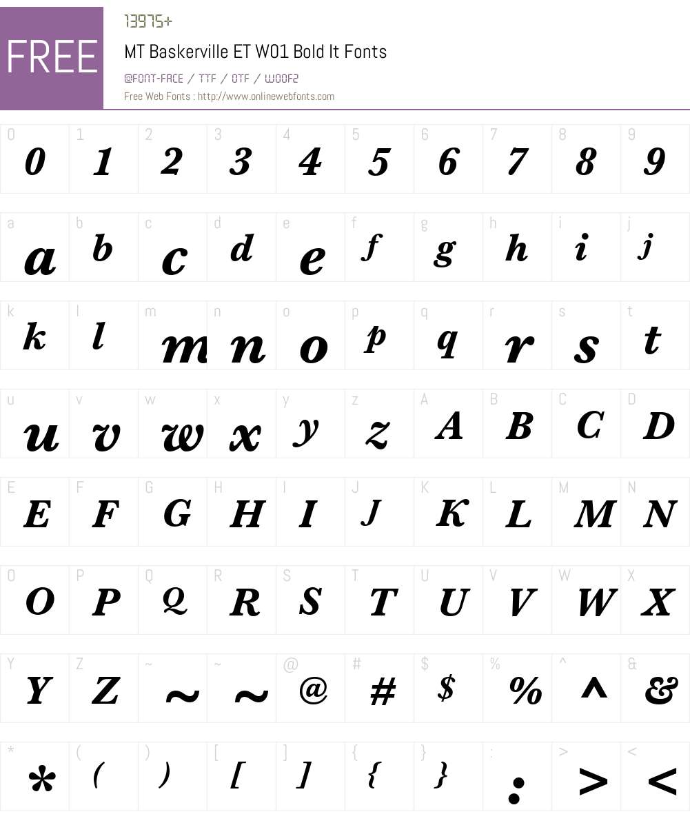 MTBaskervilleETW01-BoldIt Font Screenshots