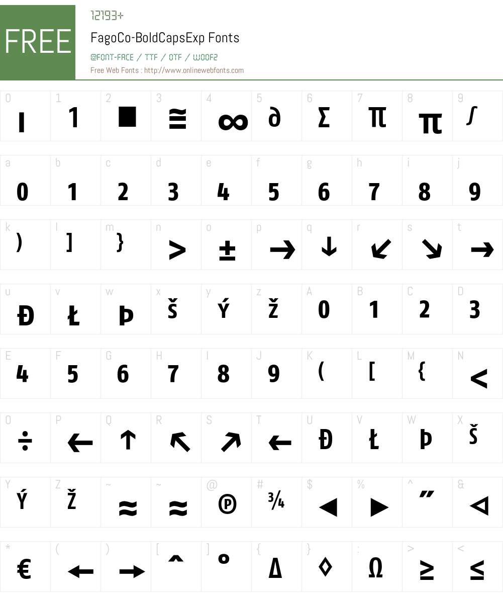 FagoCo Font Screenshots