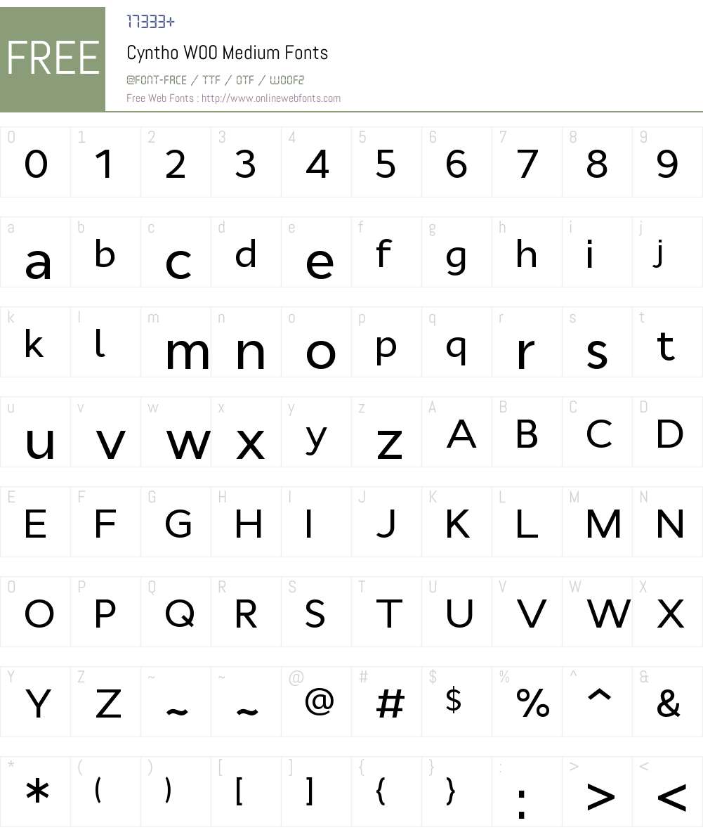 CynthoW00-Medium Font Screenshots