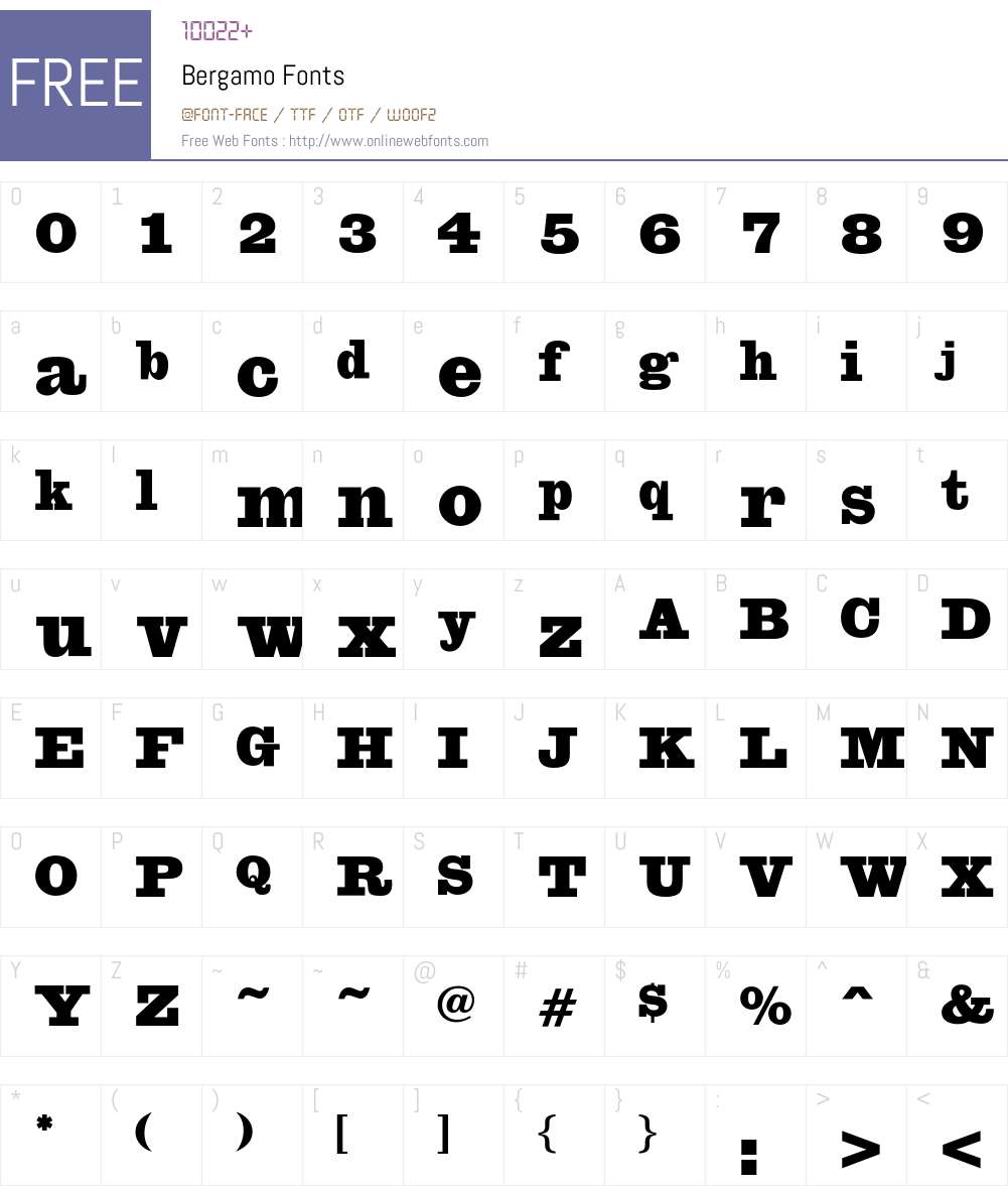 Bergamo Font Screenshots
