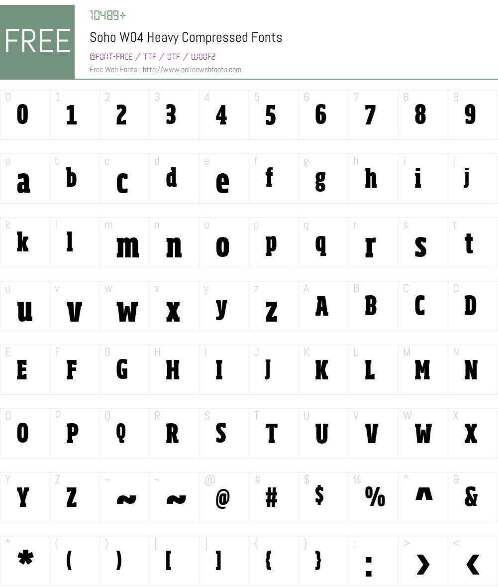Soho Font Screenshots