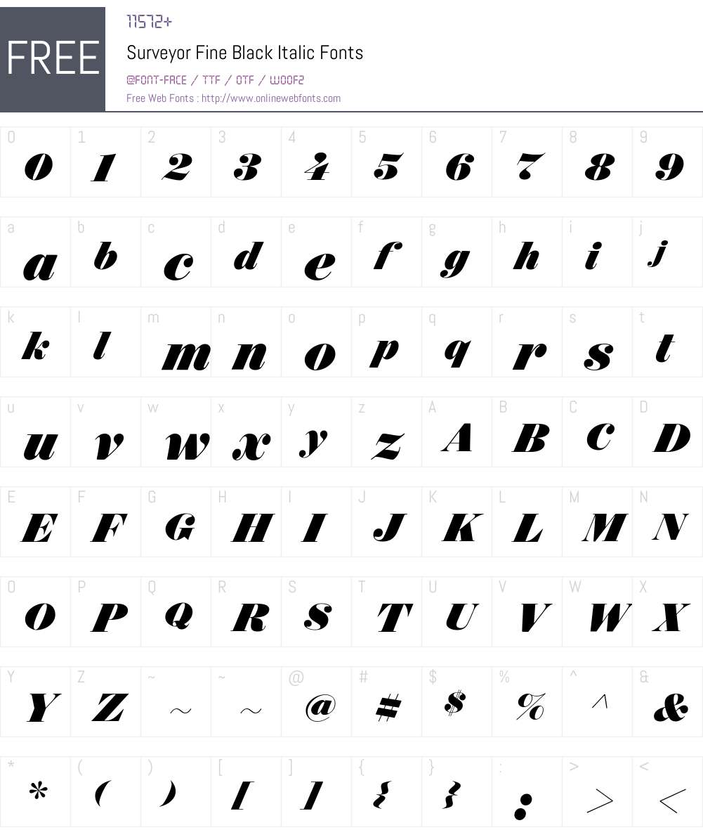 Surveyor Fine Black Font Screenshots