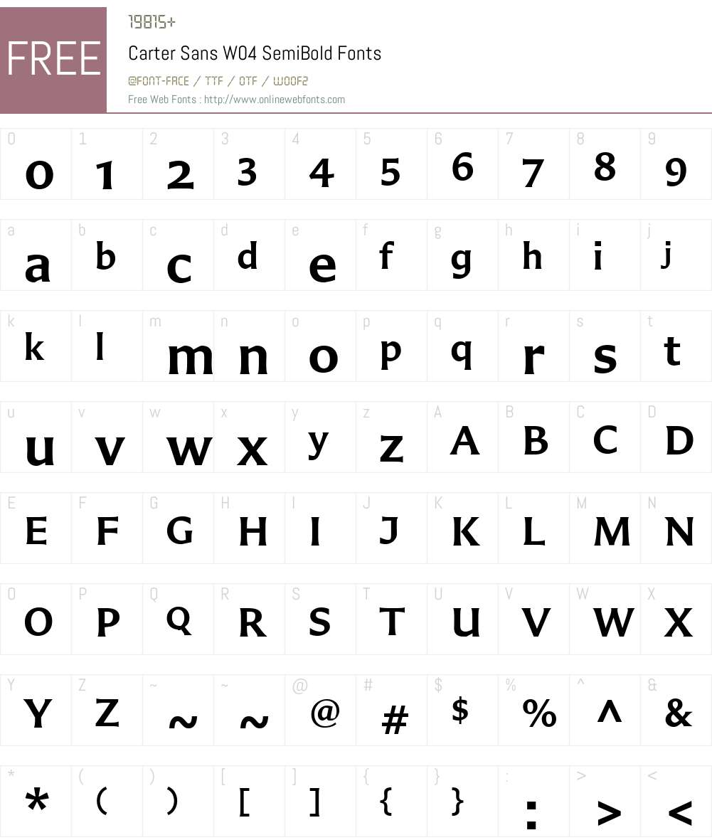Carter Sans Font Screenshots