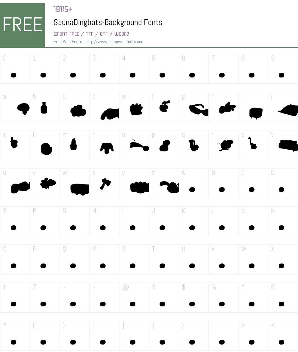 SaunaDingbats-Background Font Screenshots