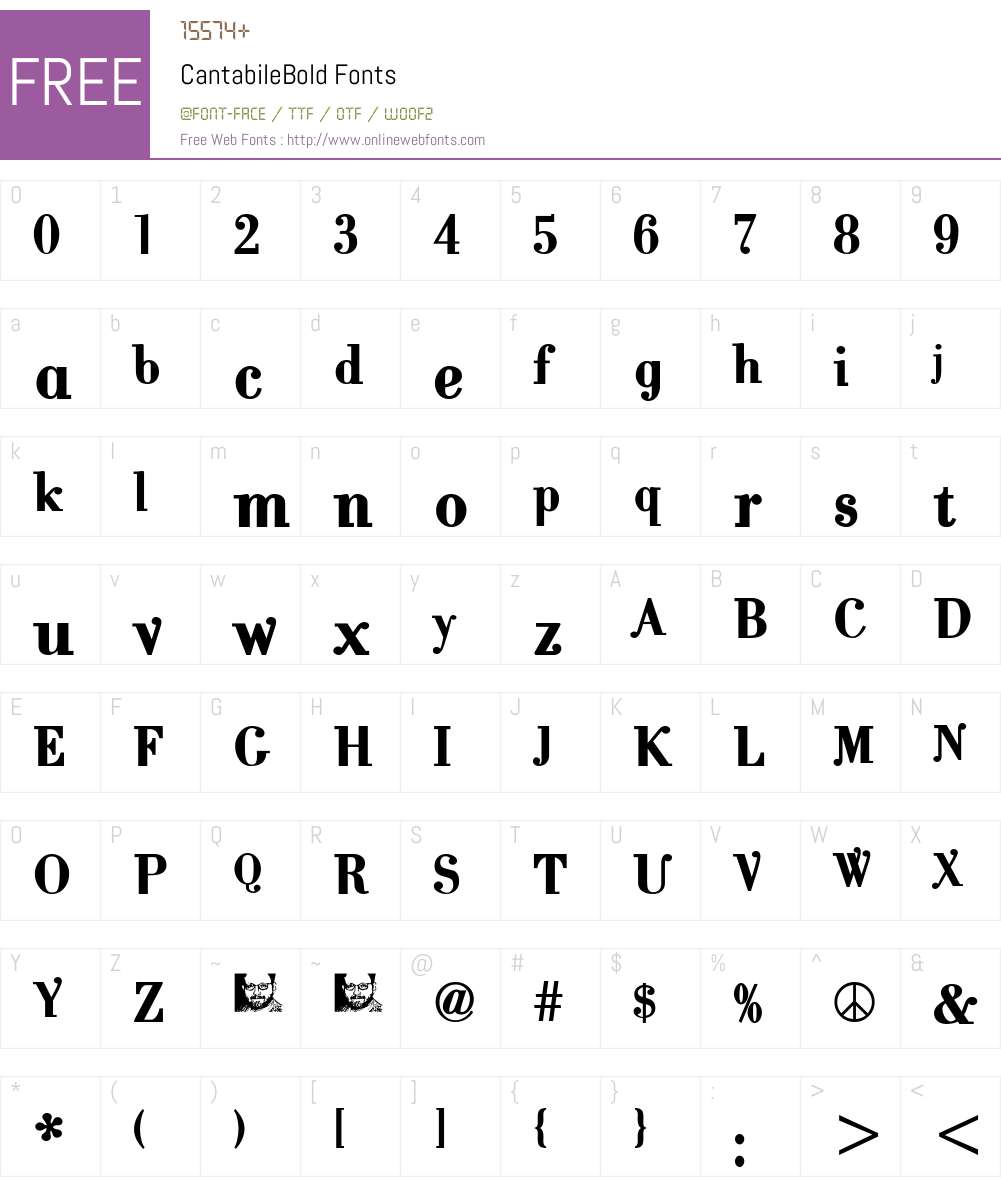 CantabileBold Font Screenshots