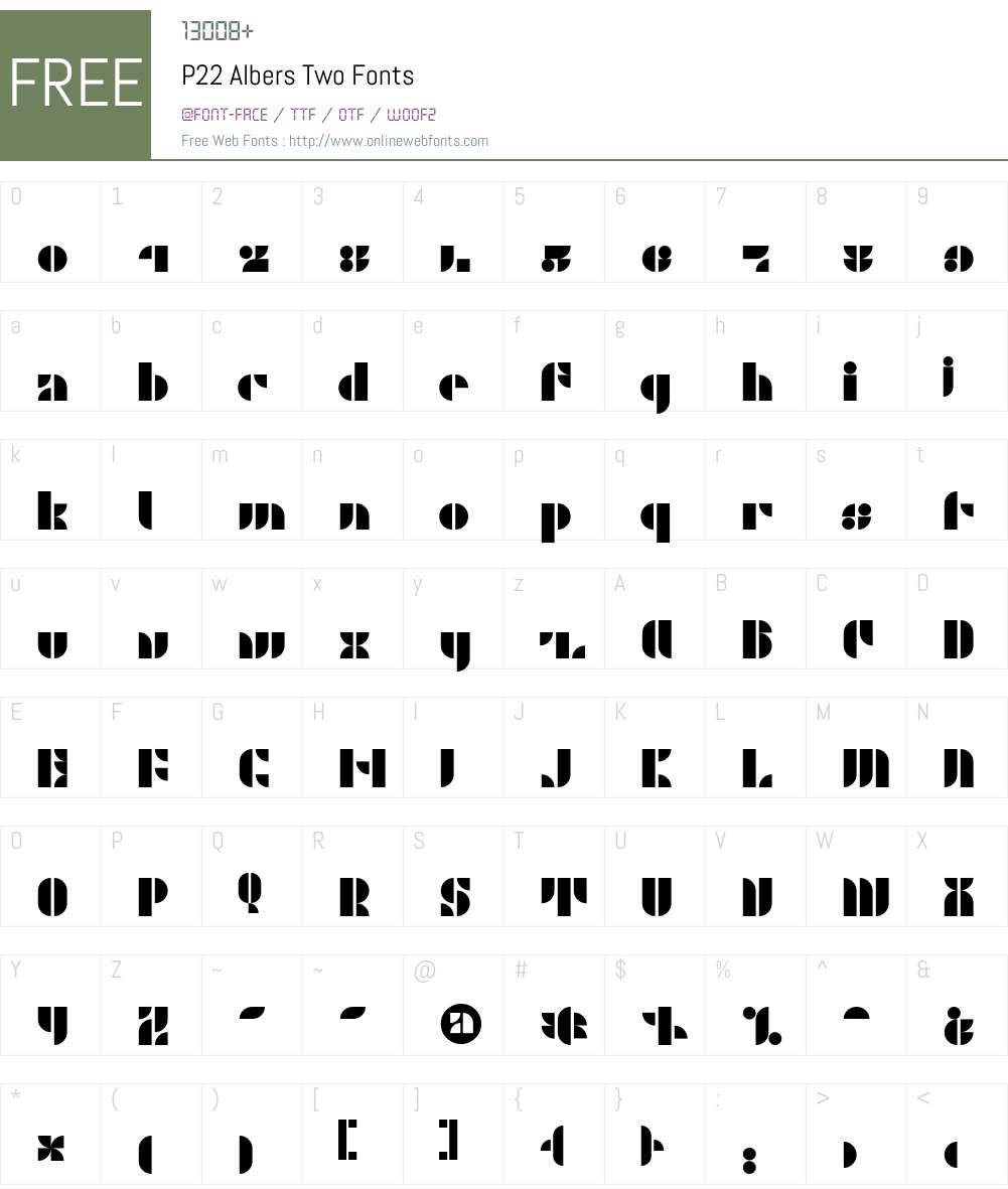 P22 Albers Font Screenshots