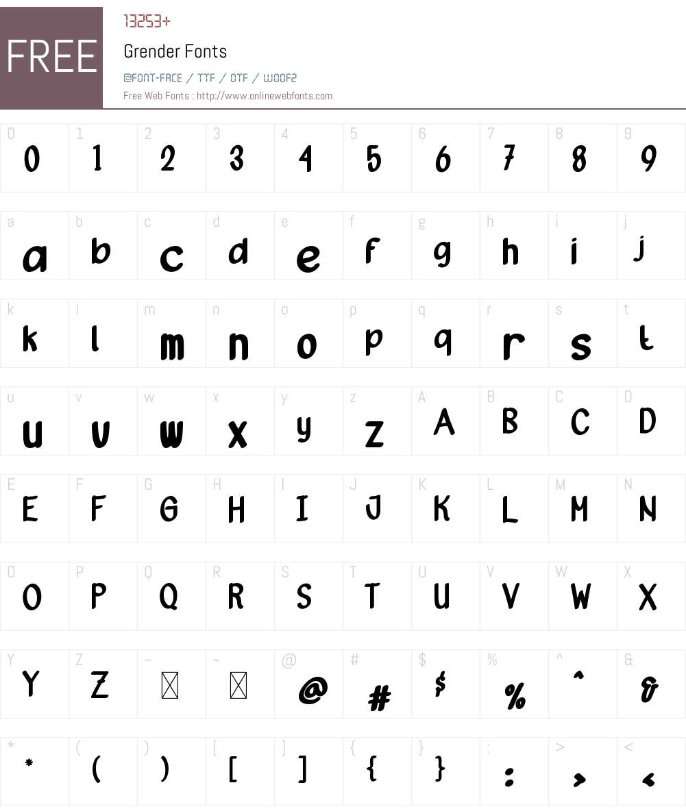 Grender 1.002;Fontself Maker 3.5.8 Fonts Free Download - OnlineWebFonts.COM