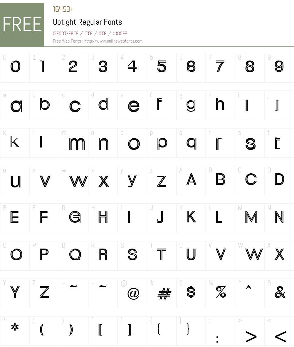 Uptight Font Screenshots