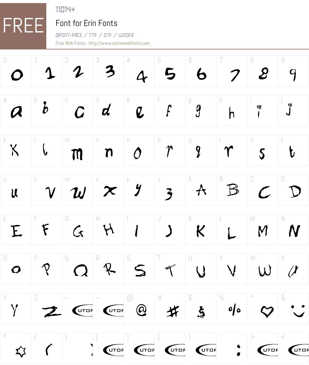 Font for Erin Font Screenshots