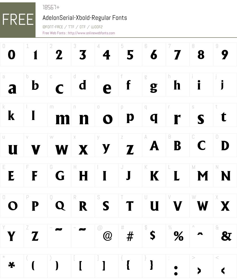 AdelonSerial-Xbold Font Screenshots