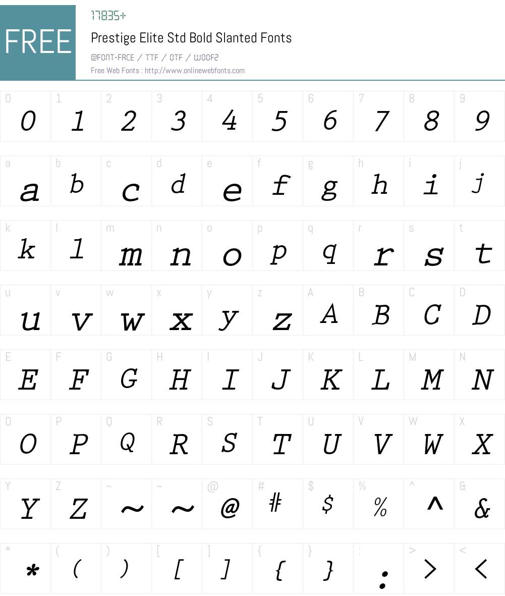 Prestige Elite Std Font Screenshots