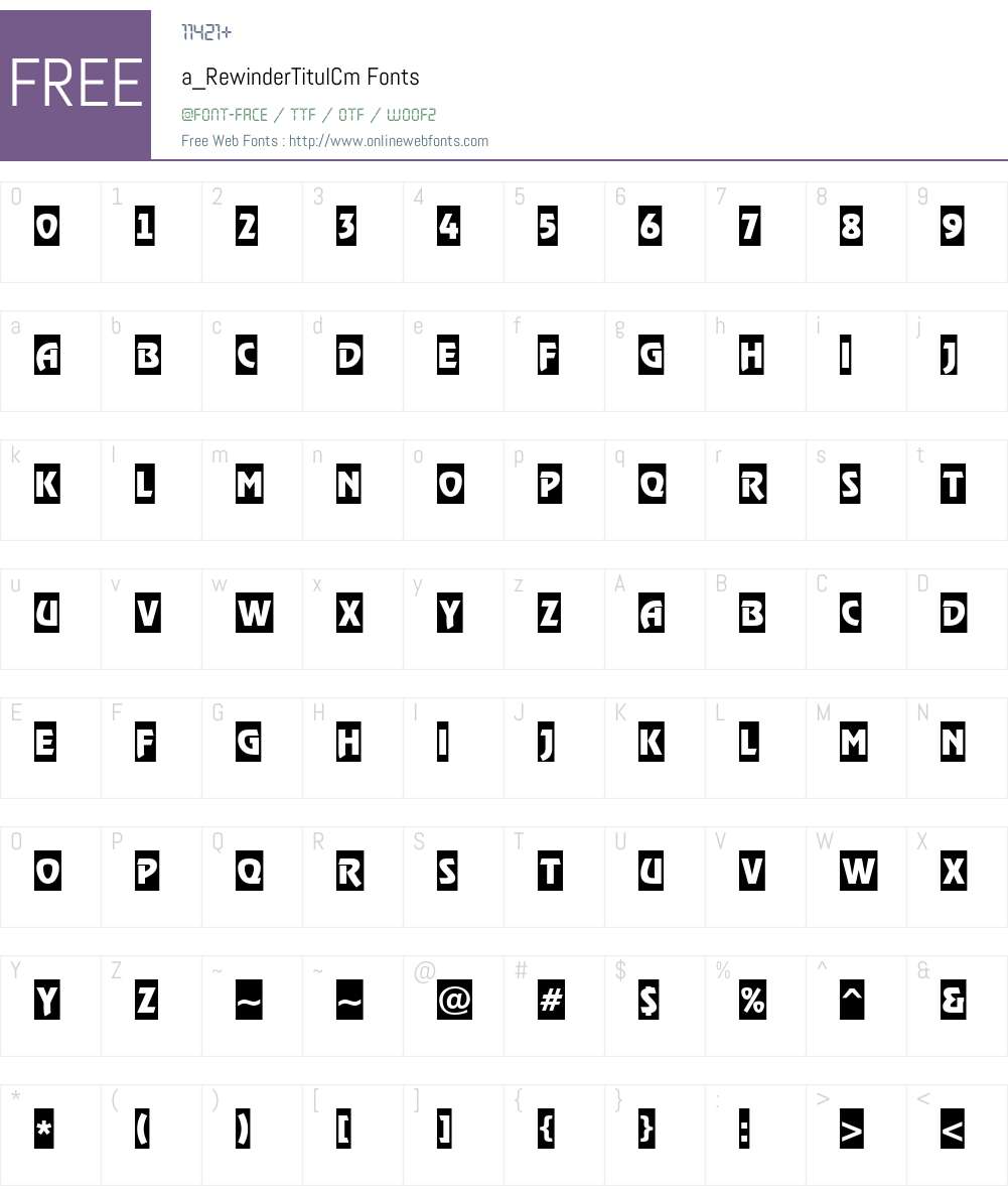 a_RewinderTitulCm Font Screenshots